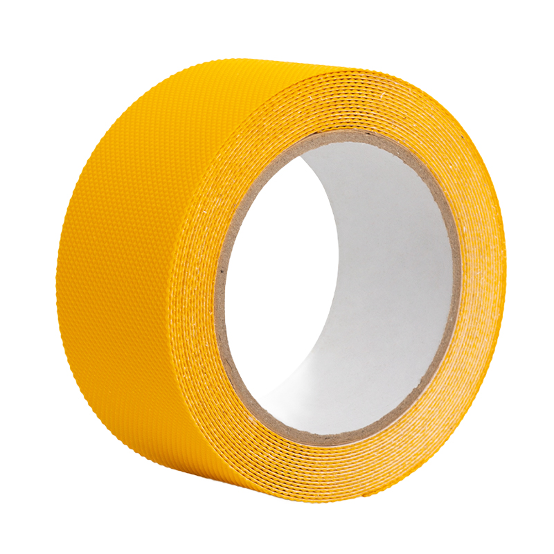 How does GY-PEVA diamond pattern yellow strips improve the safety of barefoot walking through design?