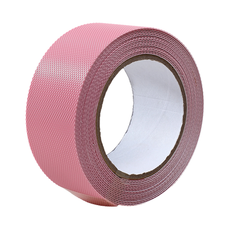 Will the diamond pattern pink strip anti-slip sticker easily warp or peel in wet or heavily treaded environments?